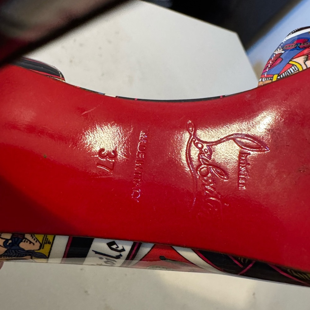 Christian Louboutin Multicolor Tarot Print Heels - Picture 3 of 5